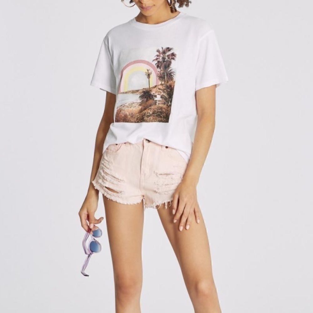 Wildfox Rainbow Coast Keke Graphic Tee